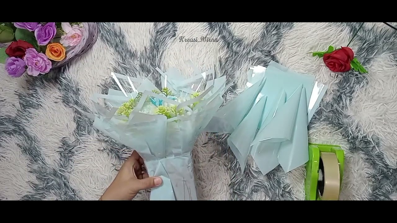 Membuat round buket bunga 