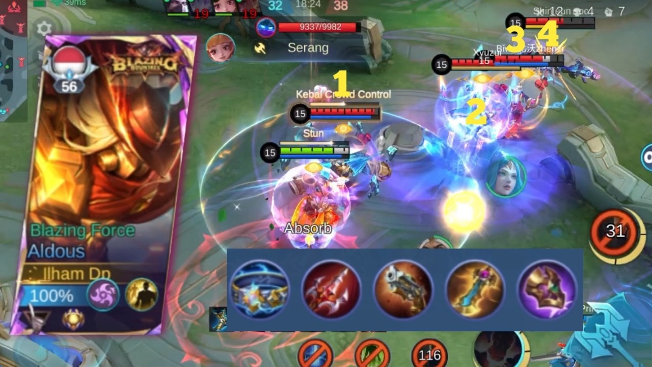 ALDOUS DENGAN KOMBINASI 5 ITEM INI MEMBUAT ALDOUS TAHAN BANTING DAN BISA NAHAN DAMAGE 4 HERO LAWAN!!