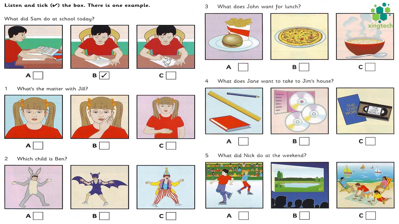 Movers 3 - Test 1 - Part 4 - Listening with Answer Booklet  🎧