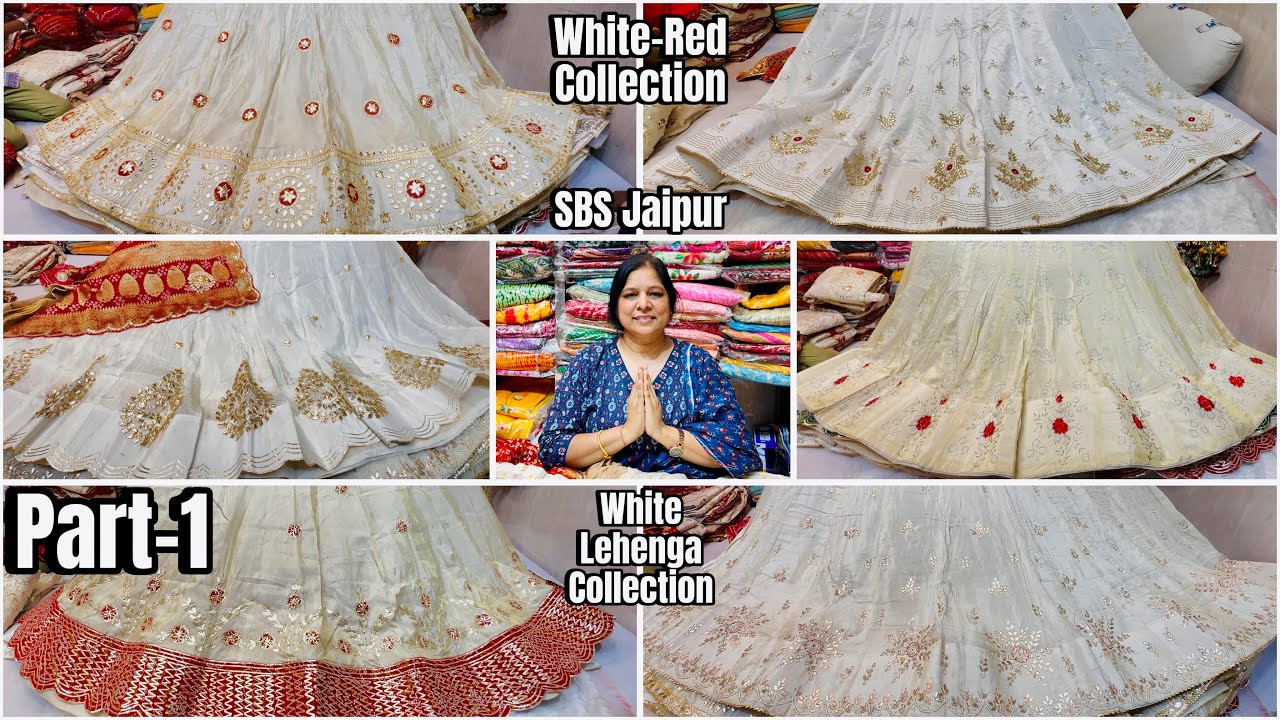 White-Red Lehenga Collection | Explore Mayra's Golden Lehenga & Elegant Bandhani with Rajwadi Work!