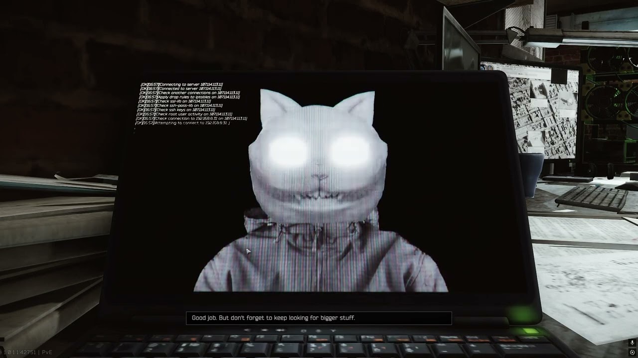 Handing in all of Kerman's evidence cutscene