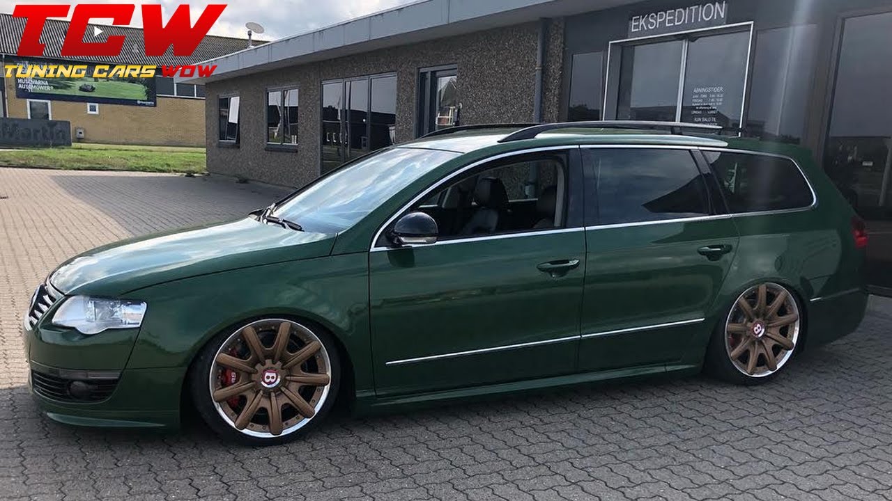 Green VW Passat 3c B6 Variant Bagged on Bentley Rims Tuning Story