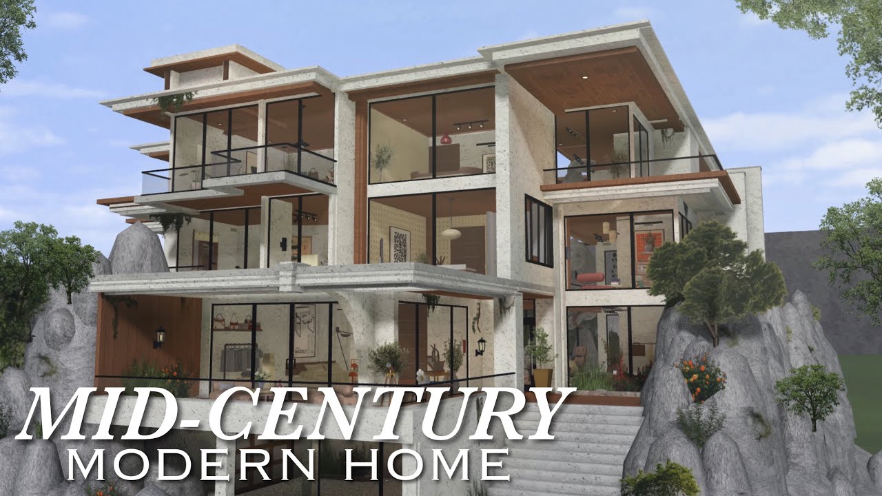 Bloxburg: Mid-Century Modern Mansion | Speedbuild | Roblox Bloxburg