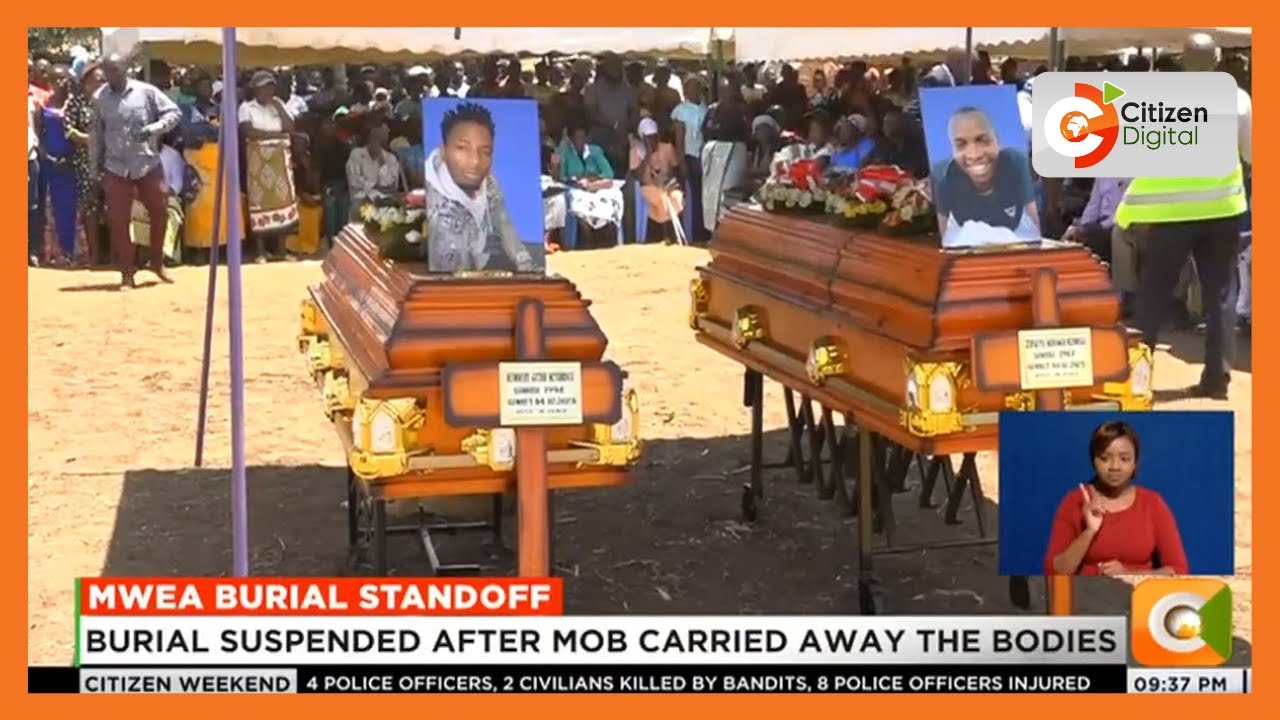Drama as mourners storm police station, refuse to bury two brothers burnt to death in Kirinyaga