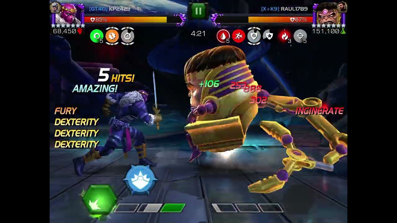 Baron Zemo vs Modok Node 49 Stunning Reflection/Polka Dot Power/Brute Force AW S64 Mcoc
