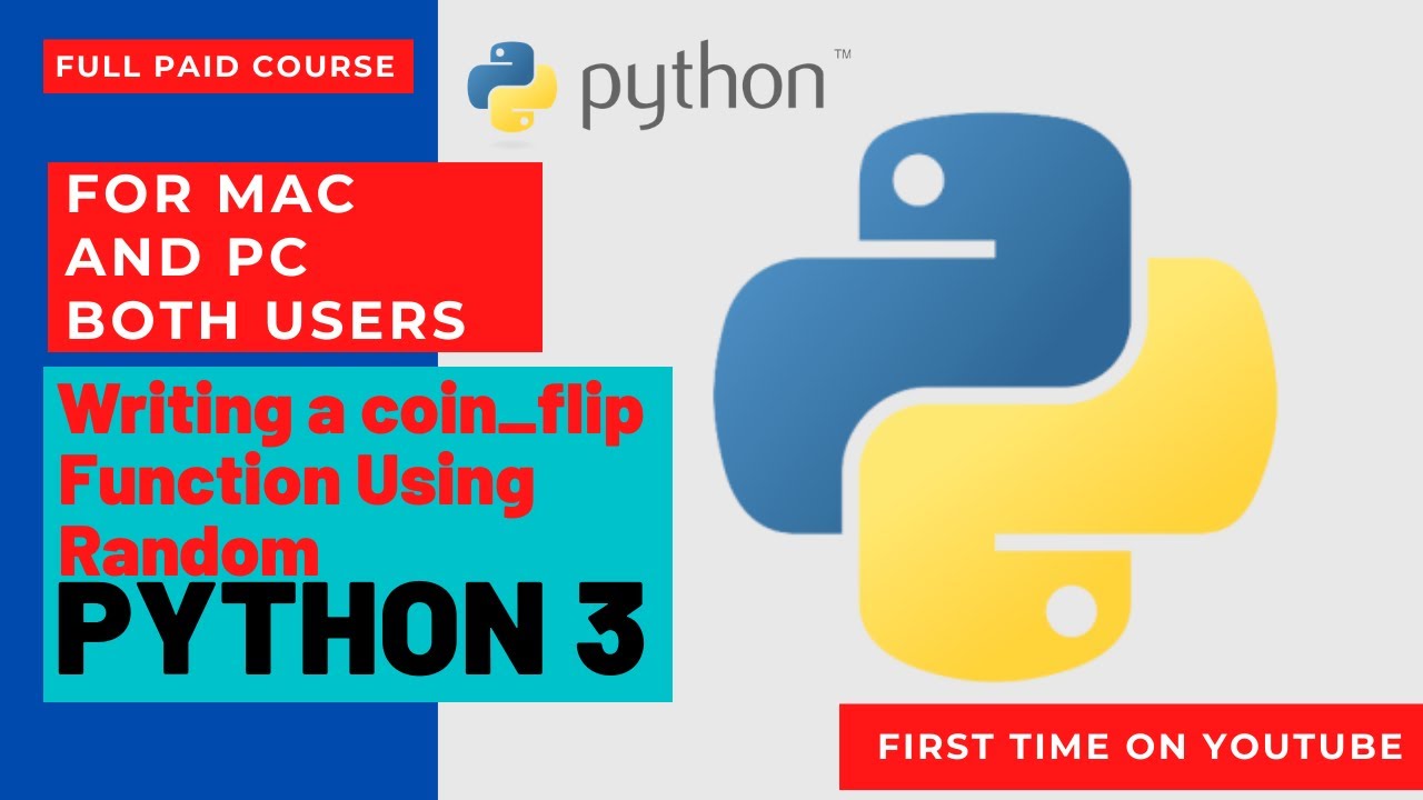 Writing a coin flip Function Using Random Coding for Kids Python Learn to Code with 50 Awesome Games
