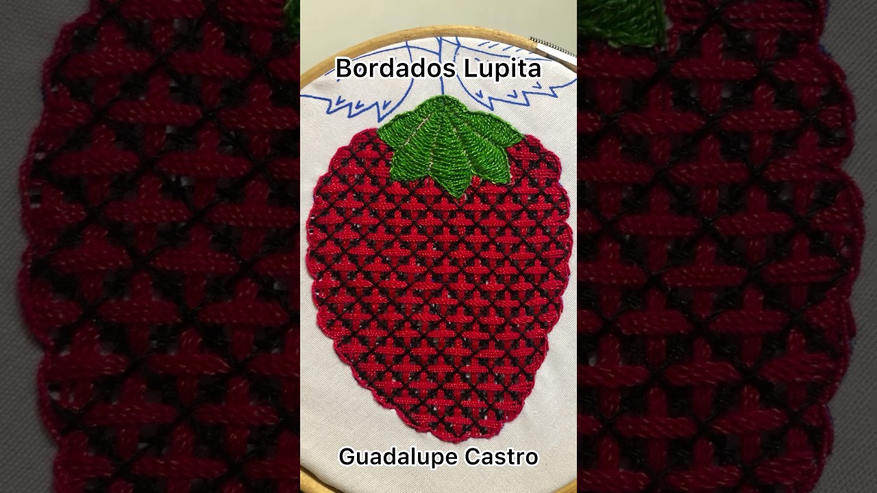 Puntada fantas&iacute;a FRESA. 🍓 #fresa #bordadofantas&iacute;a