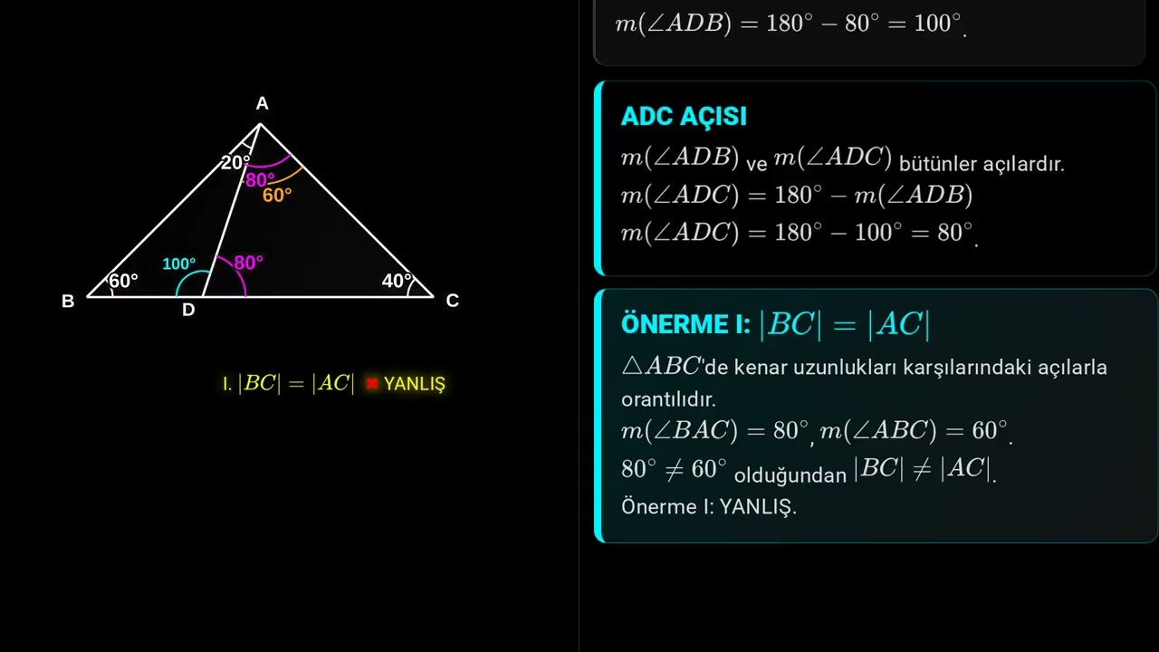 Geometri Soru Çözümü Kenar Açı Bağıntıları
