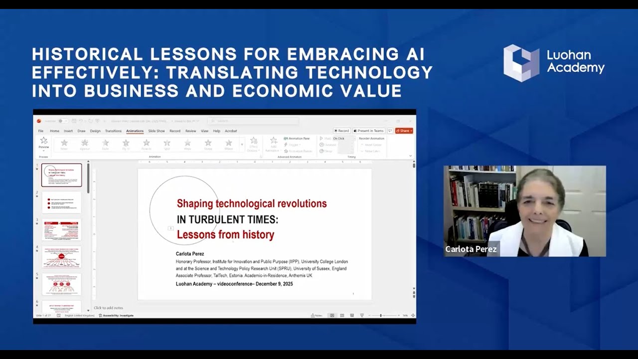 Carlota Perez | Historical Lessons for Embracing AI Effectively