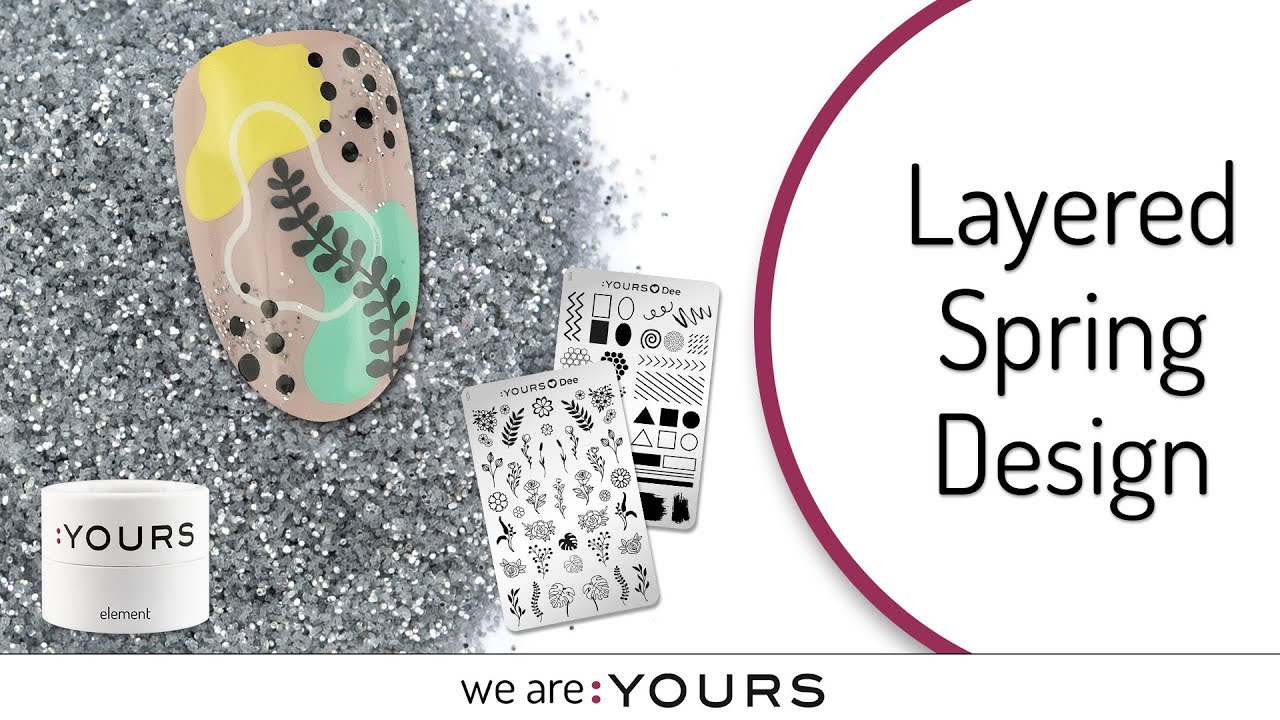 LAYERED SPRING STAMPING NAIL ART DESIGN