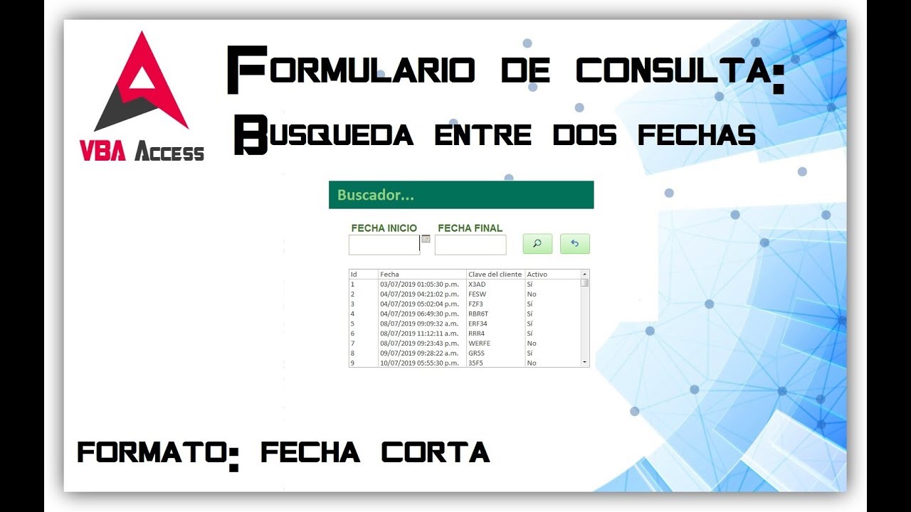 Formulario de consulta: Búsqueda entre dos fechas 🎤