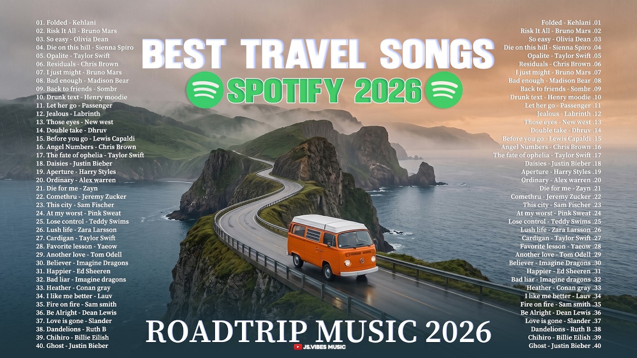 🟢Best Travel Songs Spotify 2026 || Top 100 Trending Music Spotify -- Viral Tiktok Songs 2026🌿