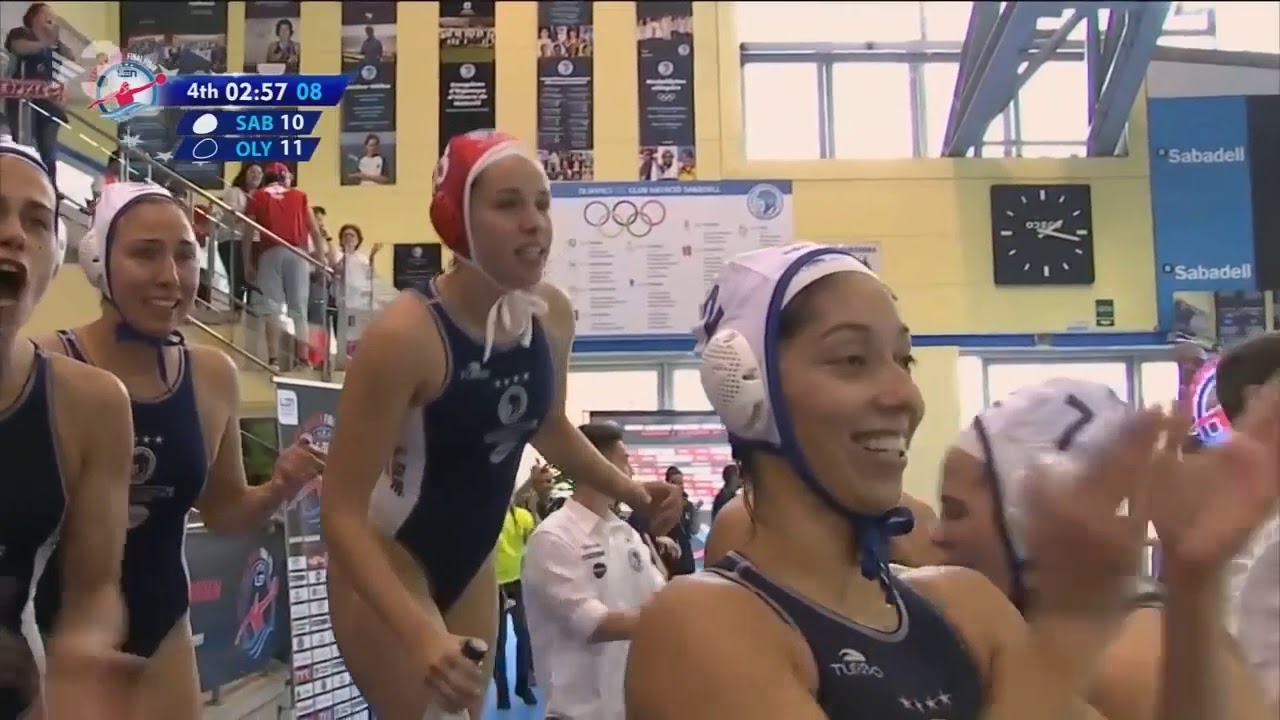 Remontada &uacute;ltims 5 minuts Final Champions League Waterpolo femen&iacute; CN Sabadell vs Olympiacos  2019
