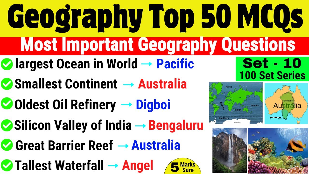 Geography Top 50 Questions | Geography Gk For SSC CGL | Set 10 | Geography For MTS, CHSL, CDS, UPSC