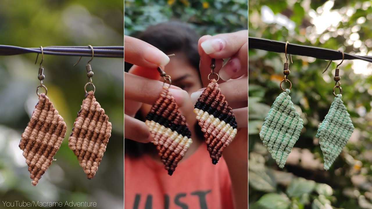 Tutorial - DIY Handmade Macrame earrings