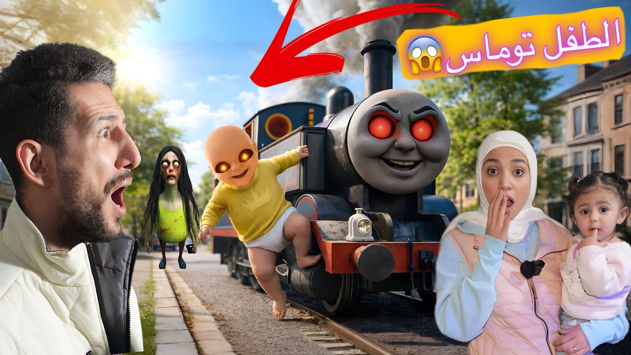 الطفل الشرير اقتحم مدينتنا بقطارتوماس الشريررحمه وميمي خافوا ايمن حاول يساعدهم لكن اخت حمود الزومبي😱