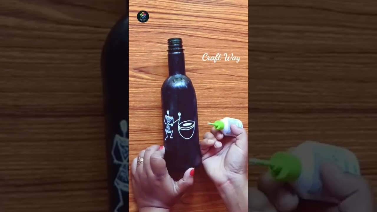 Bottle Arts l Easy Way l Tribal Art #shorts #viral #bottle #craft #subscribe #Craftway
