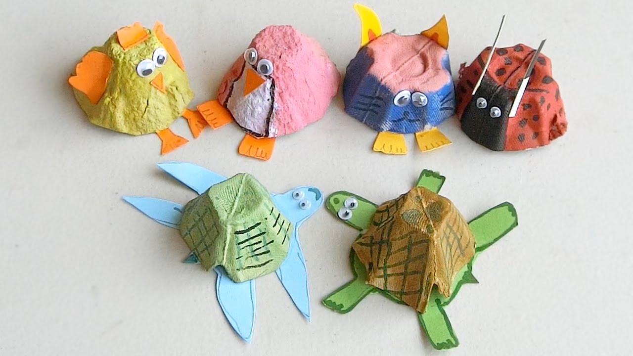 How to make Animals from Egg Cartons | Crafts for kids