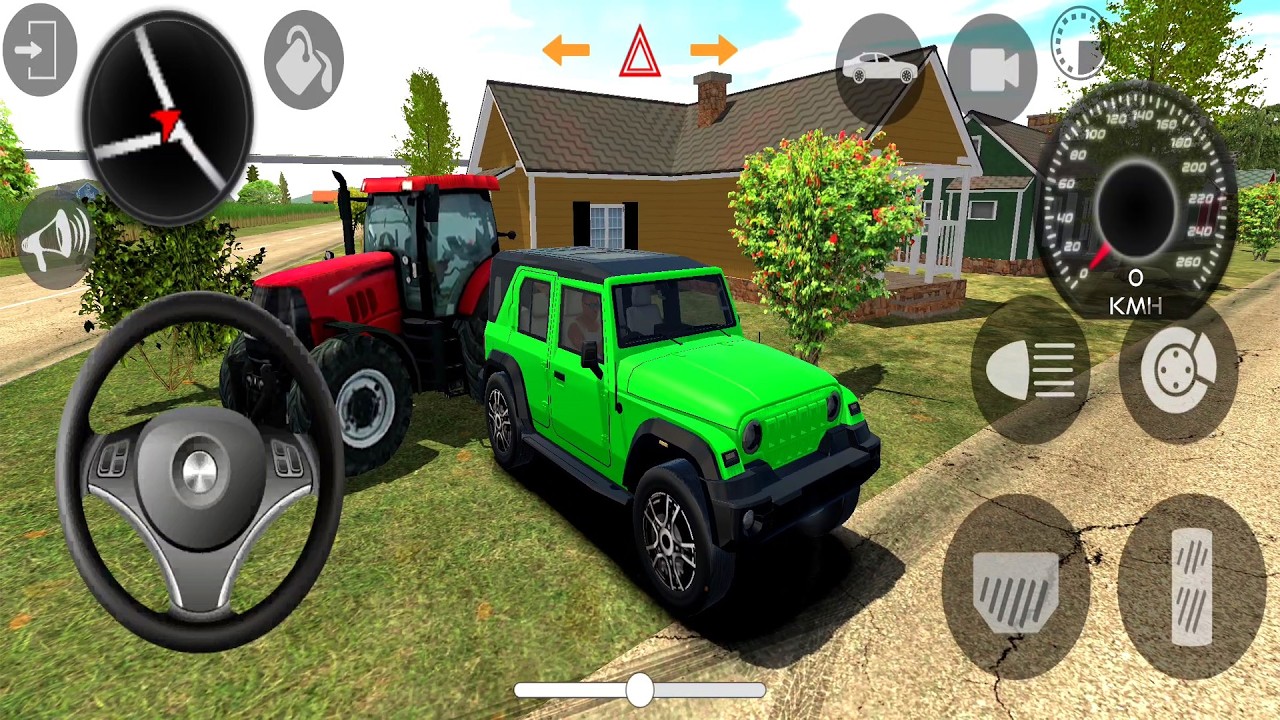 Green Thar Modified City & Highway Driving Gameplay 🟢 | Indian Car Simulator 3D