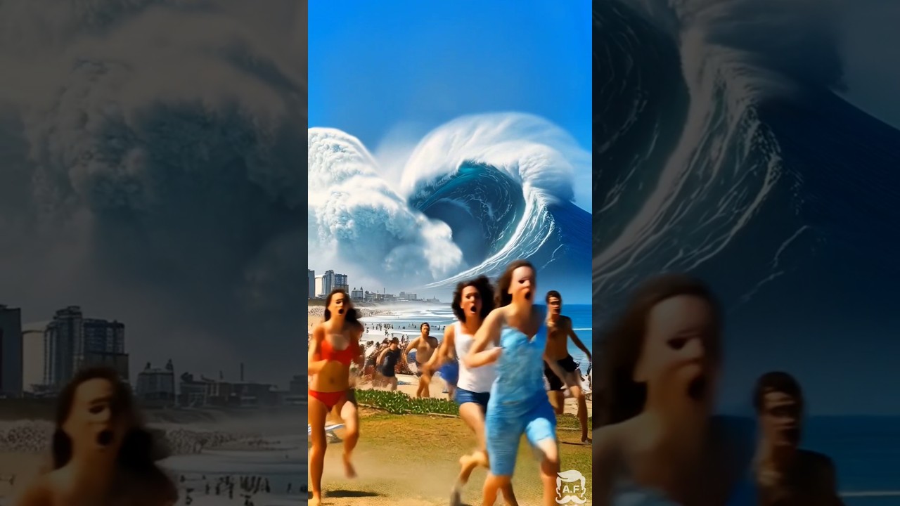[Disaster Series] Giant tsunami hits summer resort Part 2 💥 피서지를 덮치는 무시무시한 쓰나미 2탄!