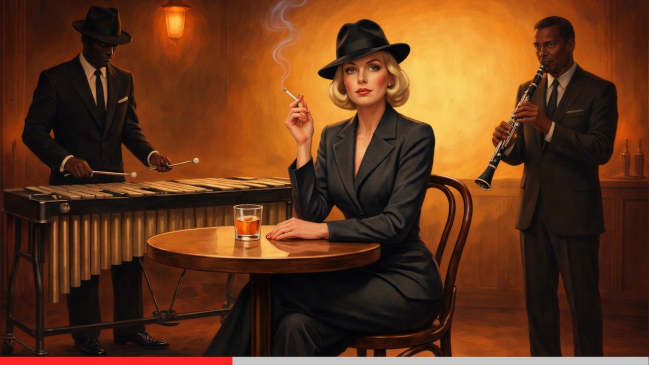 ❄️ Vintage Winter Jazz Bar – 1940s Cozy Retro Classics