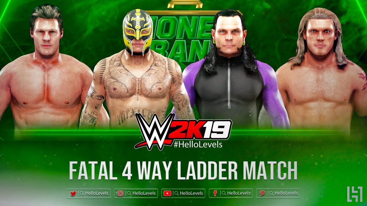 WWE 2K19 Fatal 4 Way Ladder Match Gameplay ft. Rey Mysterio vs Chris Jericho vs Jeff Hardy vs Edge