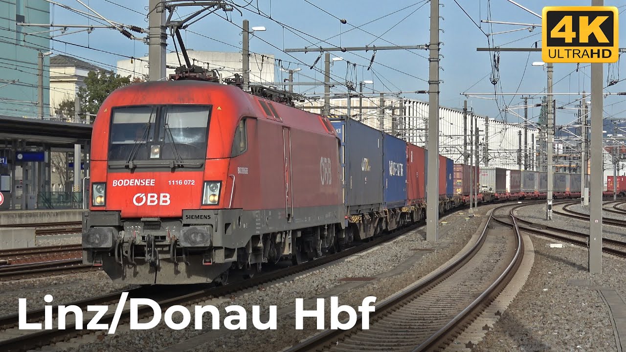 Linz Hauptbahnhof - 03.11.2024: Zugbegegnungen mit Güterverkehr