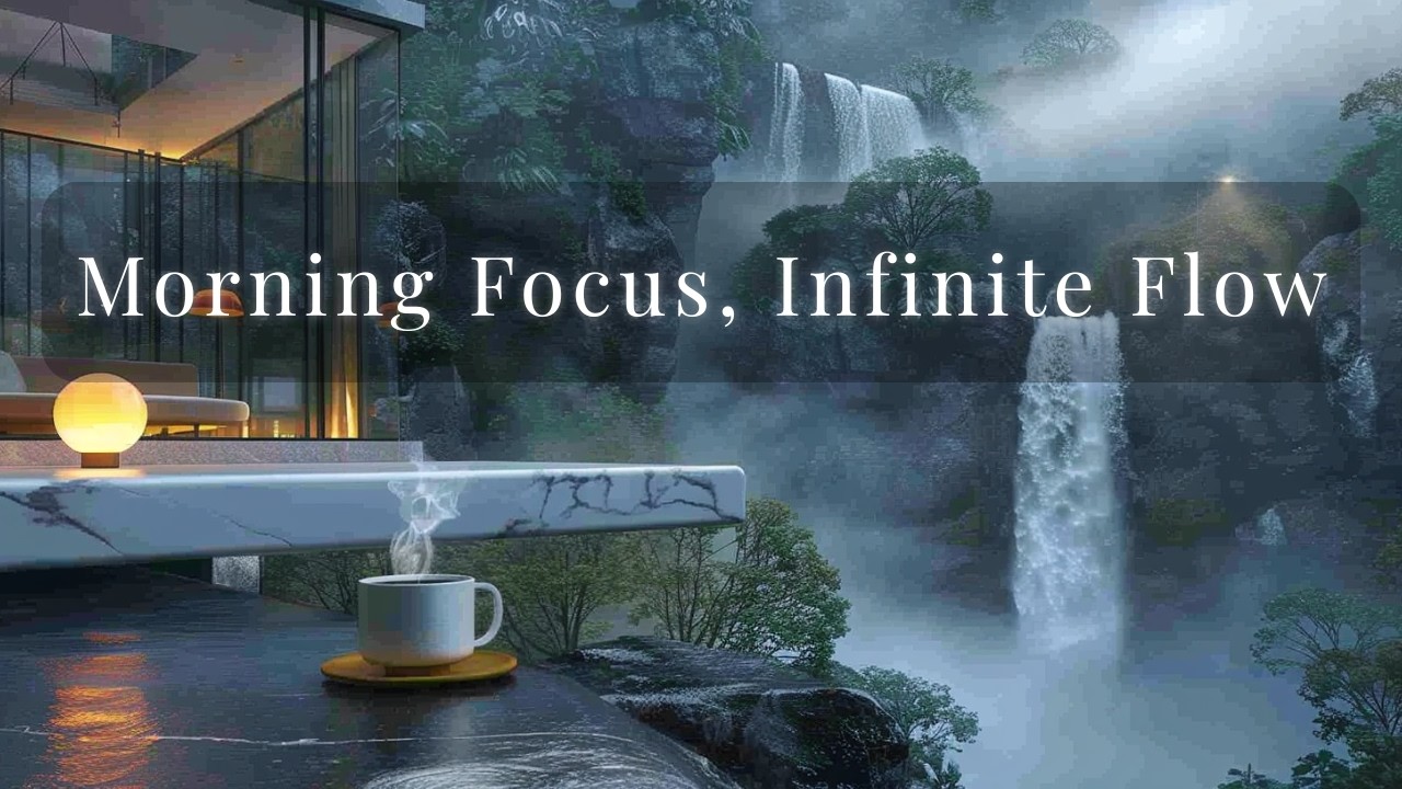 Monday Morning Focus | Luxury Waterfall Ambience | Deep Work Jazz