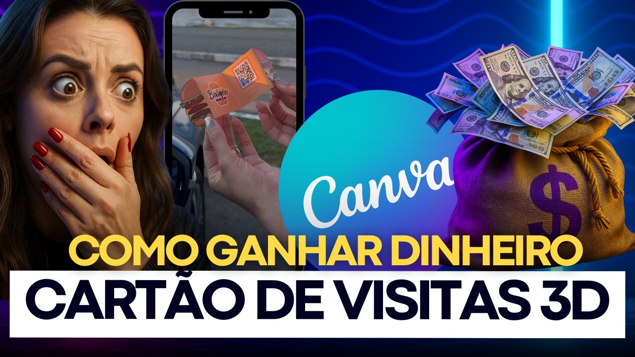 Como Ganhar Dinheiro com Canva em 2026 | Cartão de Visitas 3D e Dobrável Passo a Passo - Renda extra