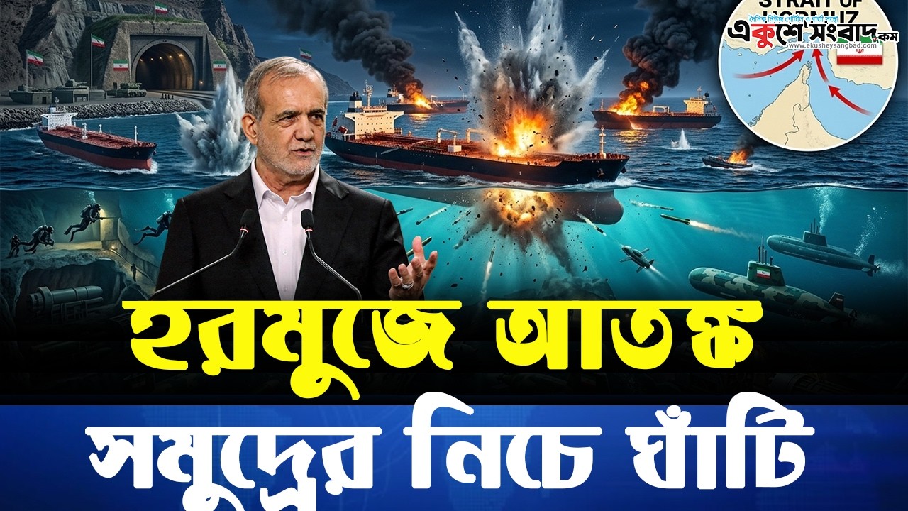 হরমুজ প্রণালীতে ইরানের ভূগর্ভস্থ ধ্বং-সযজ্ঞ: পানির নিচ থেকে জাহাজে আ-ঘাত | Ekushey Sangbad