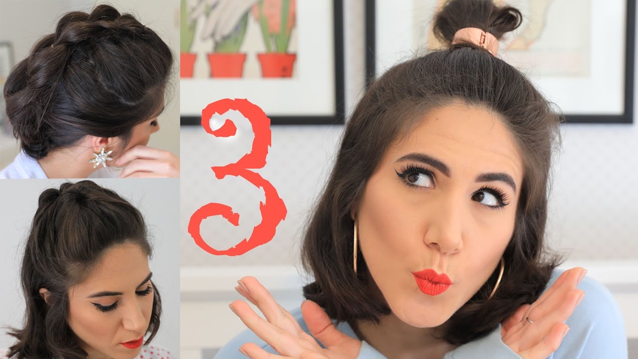 3 تسريحات سهلة  للشعر القصير