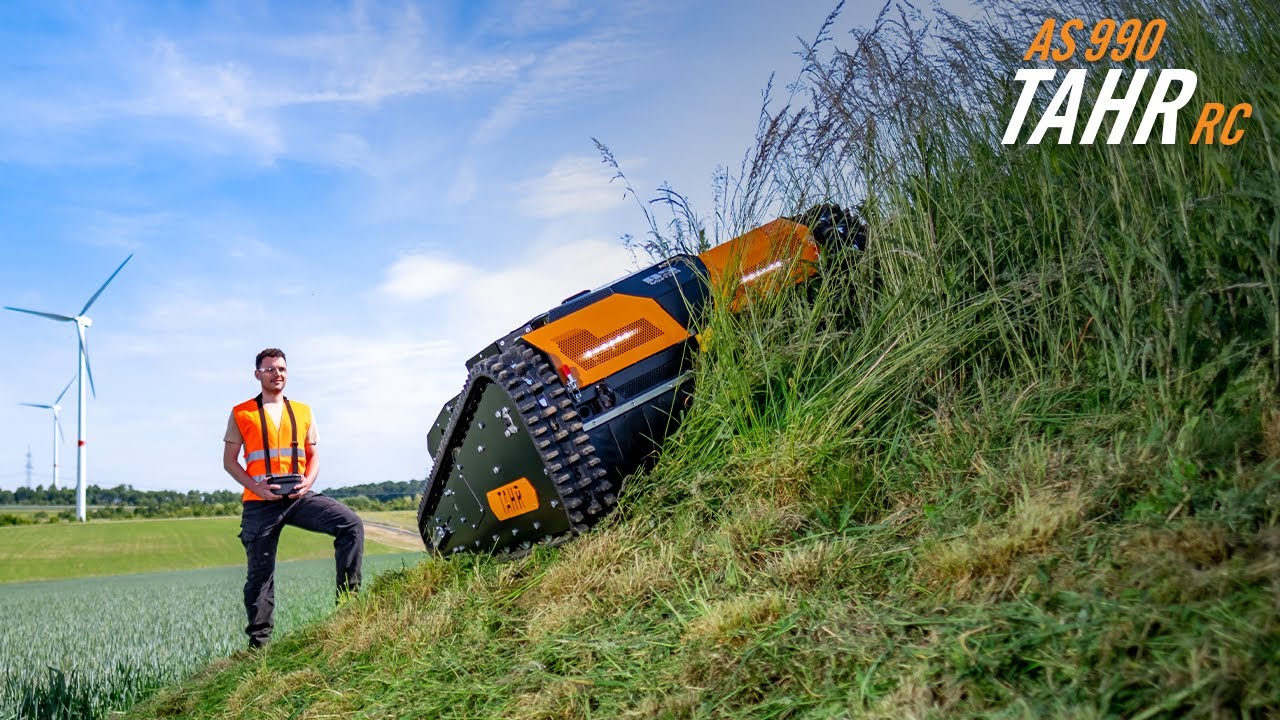 AS-Motor AS 990 Tahr RC in action – Simple, steep, mowing without turning!