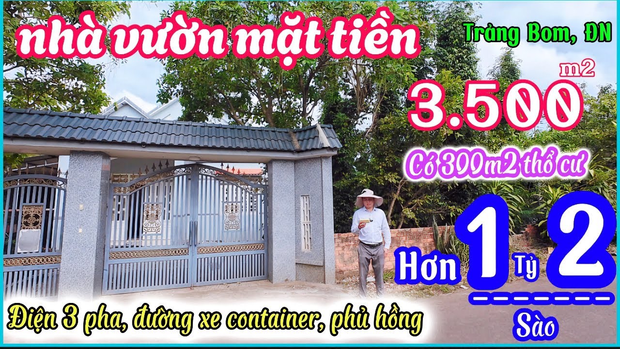 Nhà đất đồng nai, Hàng thơm bán nhà vườn mặt tiền đường nhựa điện 3 pha có 300m thổ cư Trảng Bom, ĐN