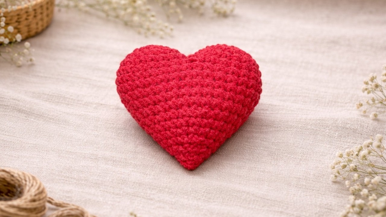 Szydełkowe serduszko - darmowy wzór |  Free crochet heart pattern