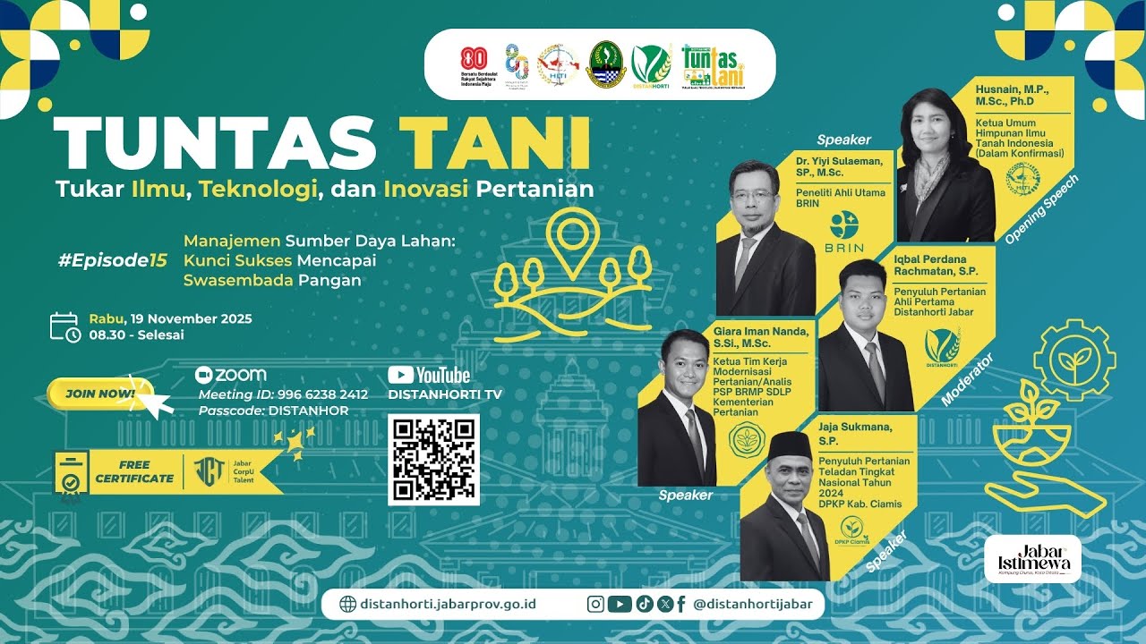 TUNTASTANI #EPISODE15 Manajemen Sumber Daya Lahan: Kunci Sukses MencapaiSwasembada Pangan