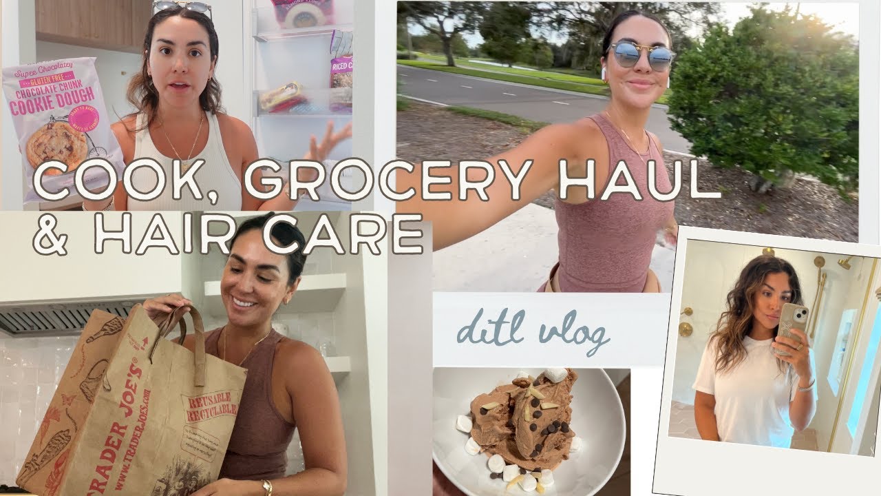VLOG: Healthy dessert I'm obsessed with, Trader Joes Haul & My Natural Wavy Hair Routine