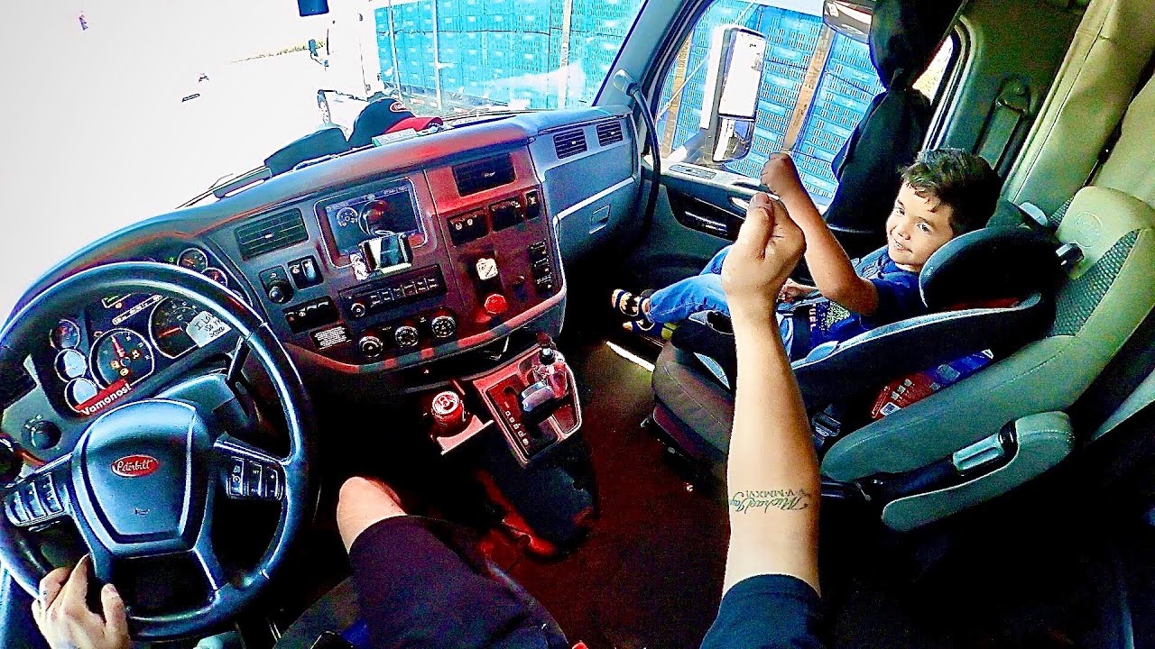 Я взял сына в путешествие на грузовике на моем Peterbilt 579