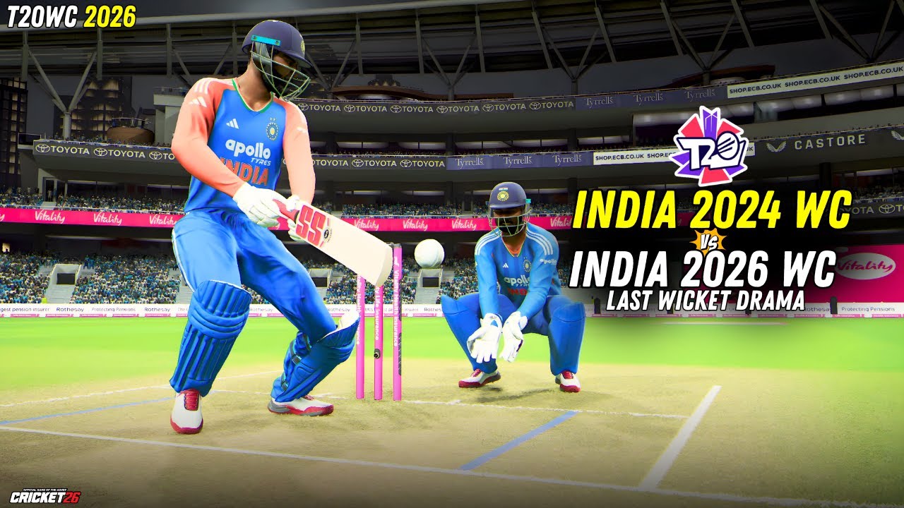 🔥2024 vs 2026 T20 WC XI INDIA - Last Wicket Thriller And DRAMA! | HARDEST MODE |  Cricket 26