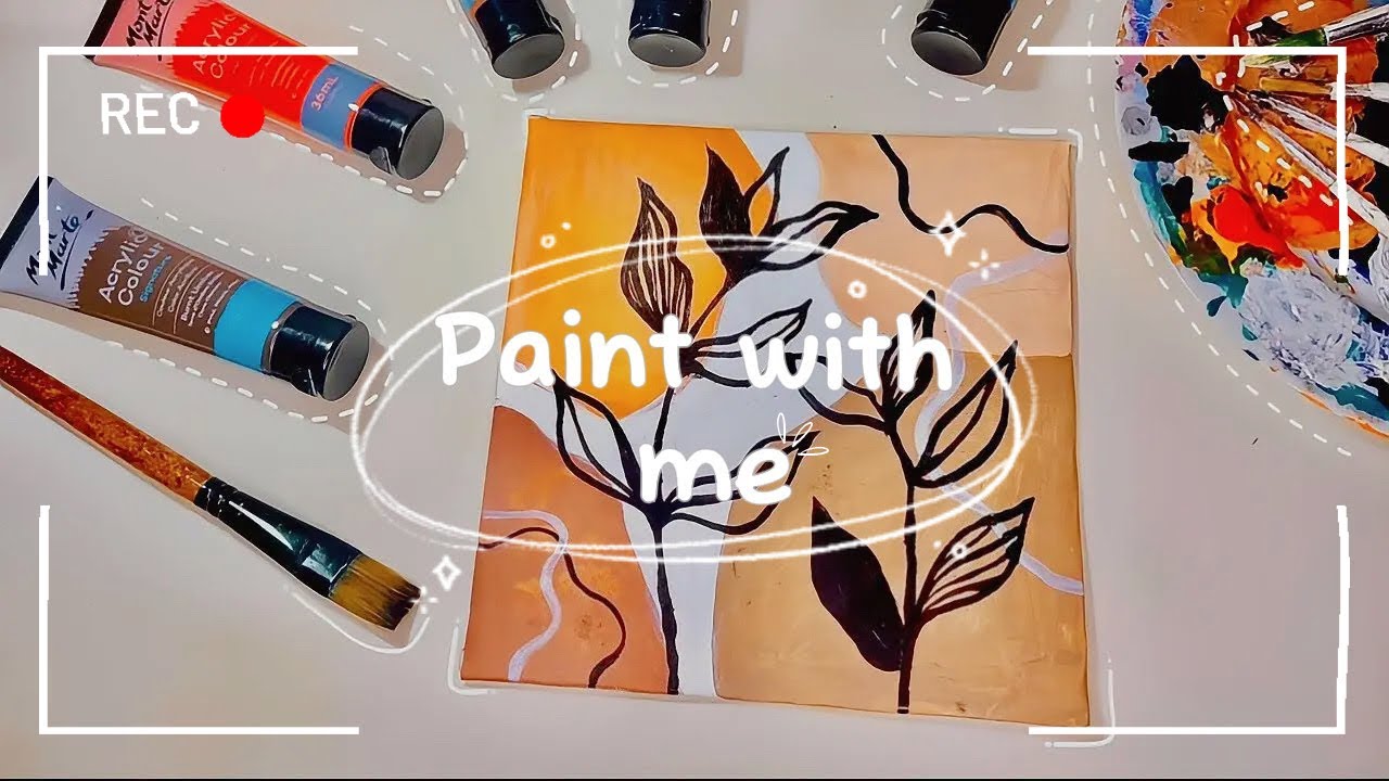 DIY Cardboard Canvas +  Boho Painting ˙⟡ || Aesthetic DIY