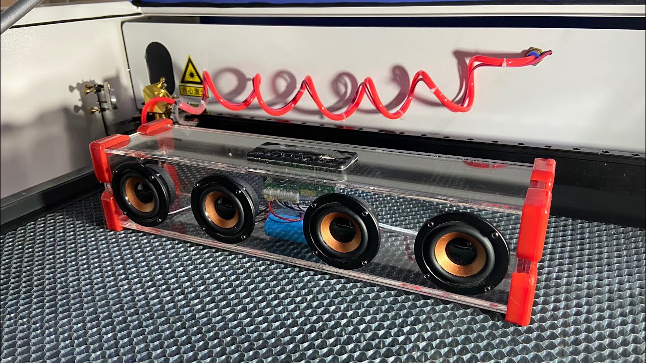 DIY BLUETOOTH SPEAKER UPGRADE TO TRANSPARENT WITH LASER CUTTING MACHINE