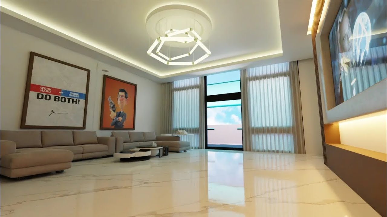 Living Room Interior Walkthrough Animation | Blender ArchViz Modeling