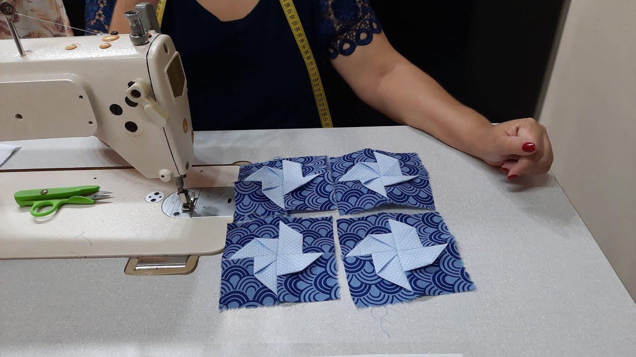 Como fazer bloco de catavento Patchwork.
