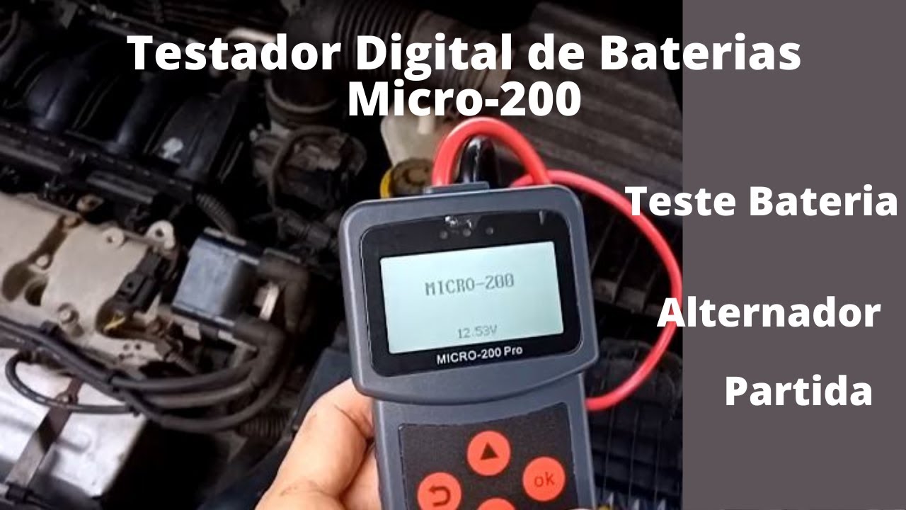 Teste Automotivo: Bateria, Partida e Carga do Alternador - Testador Digital Micro-200