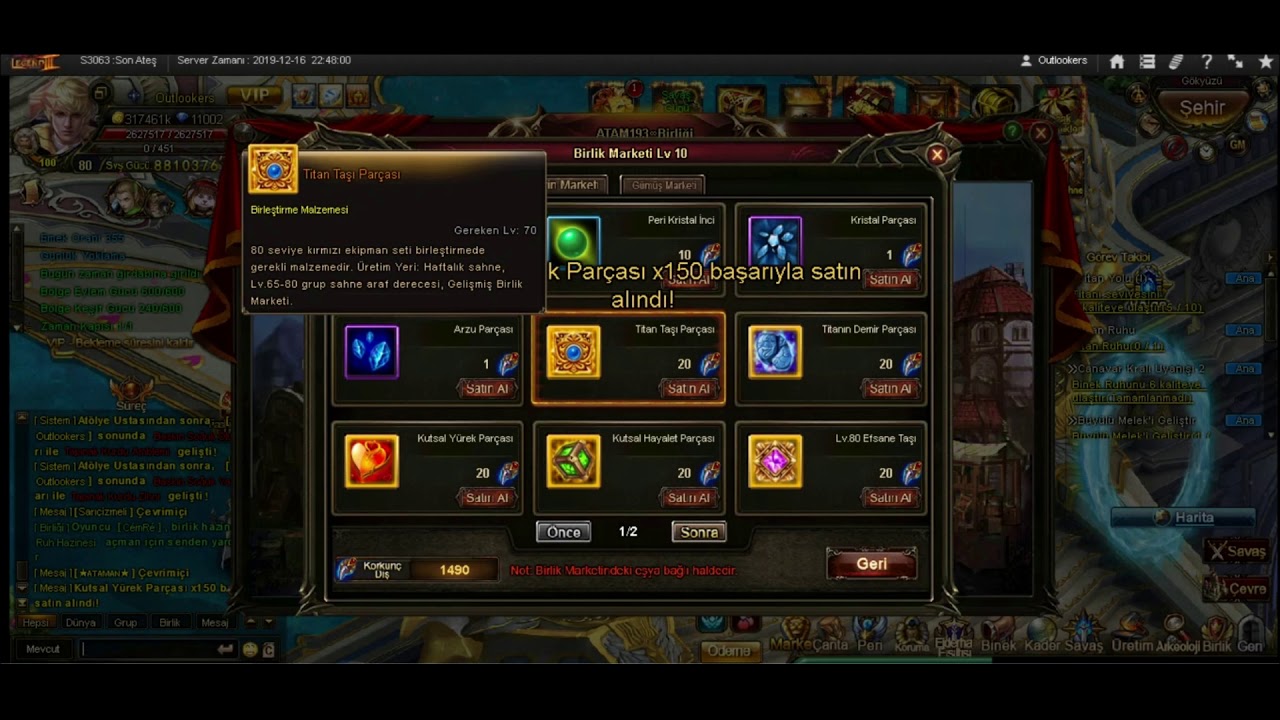 Legend Online Ekipman Uzmanlığı ve Titan (Bölüm 19)