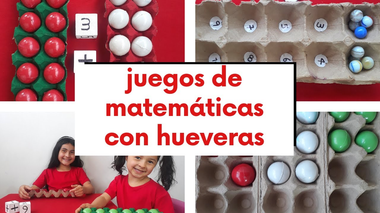 4 JUEGOS DE MATEMÁTICAS CON HUEVERAS | SUMAS, RESTAS, MULTIPLICACIÓN Y DIVISIÓN