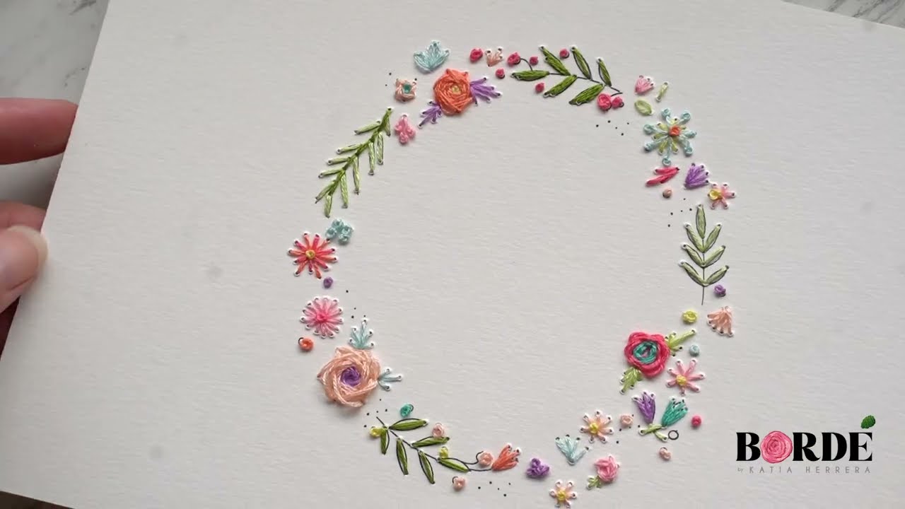 Embroidery on Paper Floral Arch (Step-by-Step)