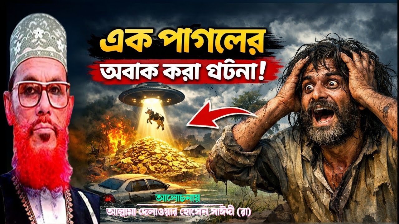 এক পাগলের অবাক করা ঘটনা | Allama Delwar Hussain saidee | Tafsir mahfil saidi