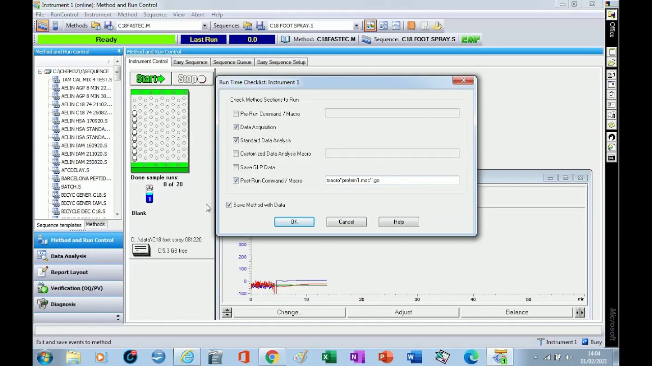 Agilent 1100 start up with ChemStation (Editing method and sequence files)