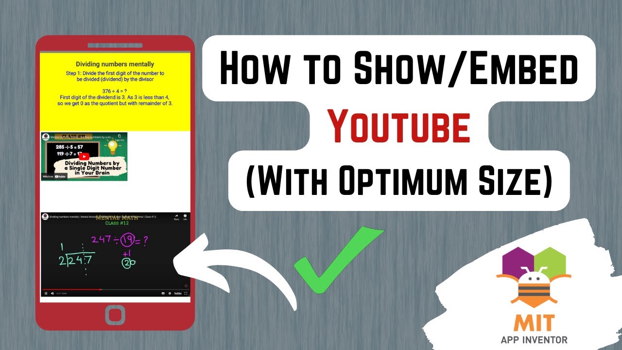 How to Show Youtube in MIT App Inventor | How to Display Youtube with Optimum Width in App Inventor