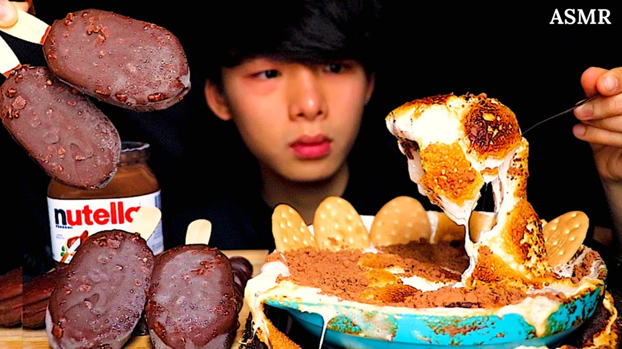 ASMR S'MORES DIP + CHOCOLATE SNACKS (Eating Sound) | MAR ASMR